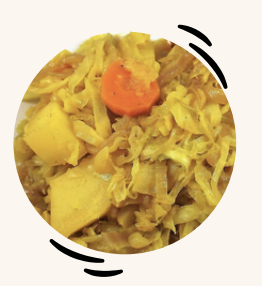 Mixed vegetable stew with cabbage, carrots, and potatoes